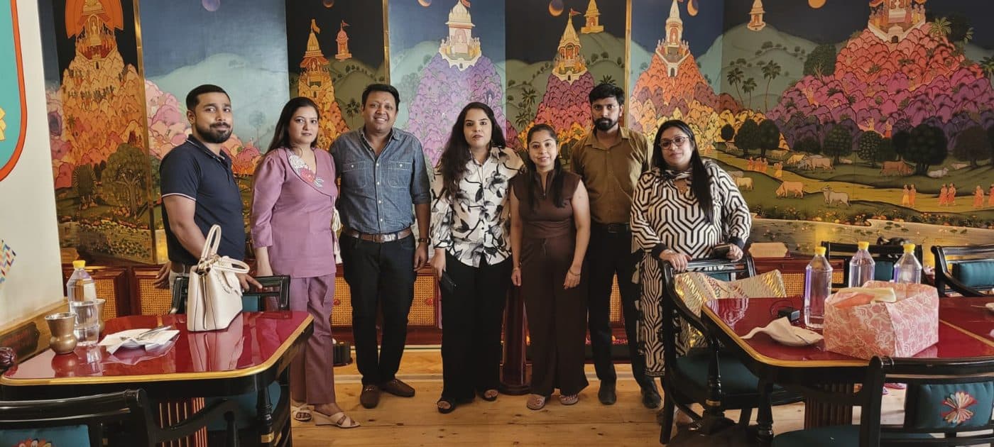 The team at a restaurant evening