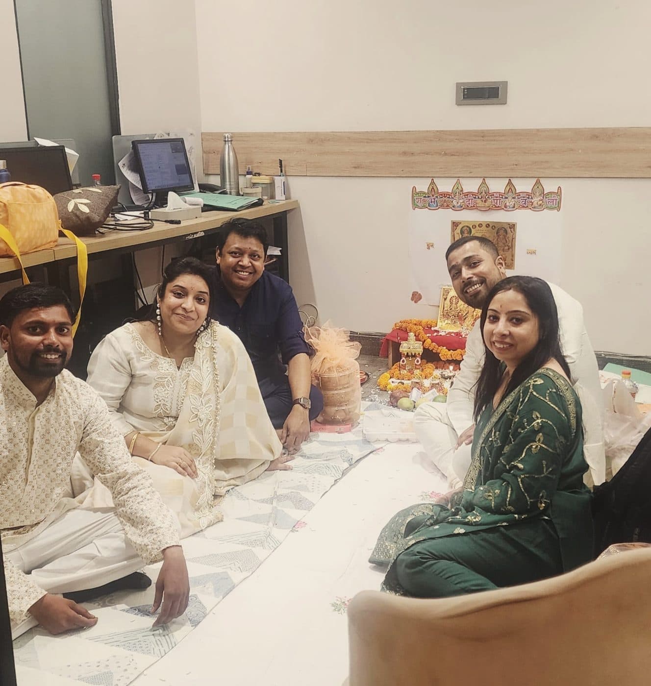 Festival prayers at the office